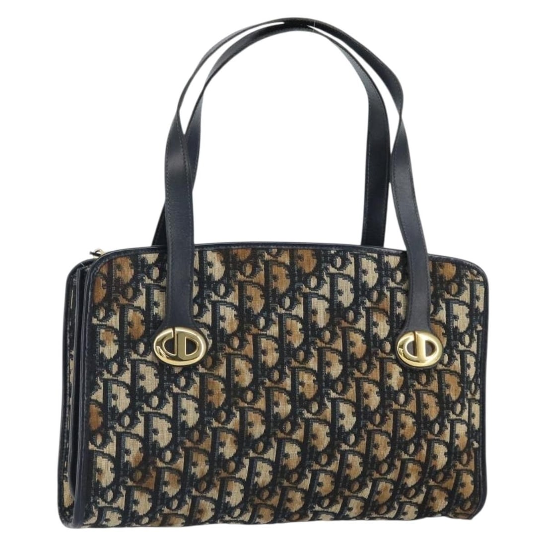 Christian Dior Trotter Canvas Hand Bag Navy Gold France: Christian Dior Trotter Canvas Hand Bag Navy Gold France Christian Dior Trotter Canvas Hand Bag in navy and gold, made in France. This women's handbag features the Trotter Canvas exterior and a handle 