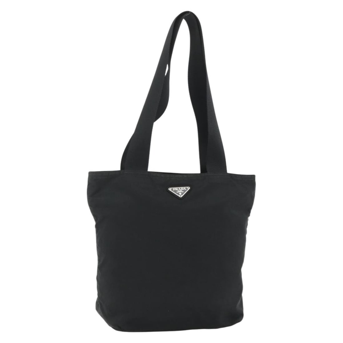 Prada nylon black silver women tote bag Italy: Prada nylon black silver women tote bag Italy This Prada tote bag is crafted from black nylon with silver-tone accents, featuring a practical and stylish design. The bag offers a spacious interior and