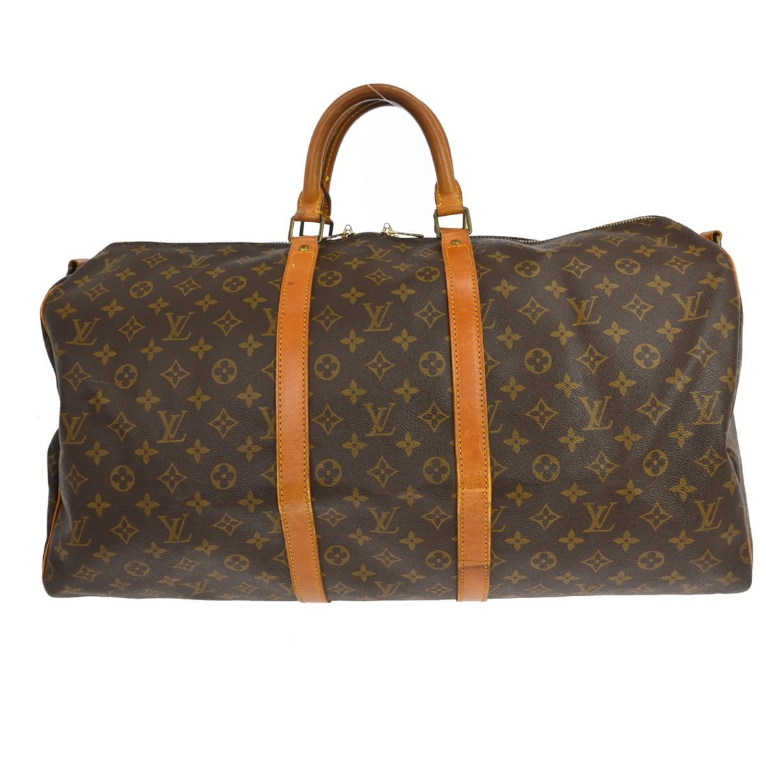 Louis Vuitton M41414 Keepall Bandouliere 55 Monogram Travel Duffle: Louis Vuitton M41414 Keepall Bandouliere 55 Monogram Travel Duffle Vintage Louis Vuitton Keepall Bandouliere 55 travel bag in brown Monogram canvas with leather trim and double handles. This extra lar