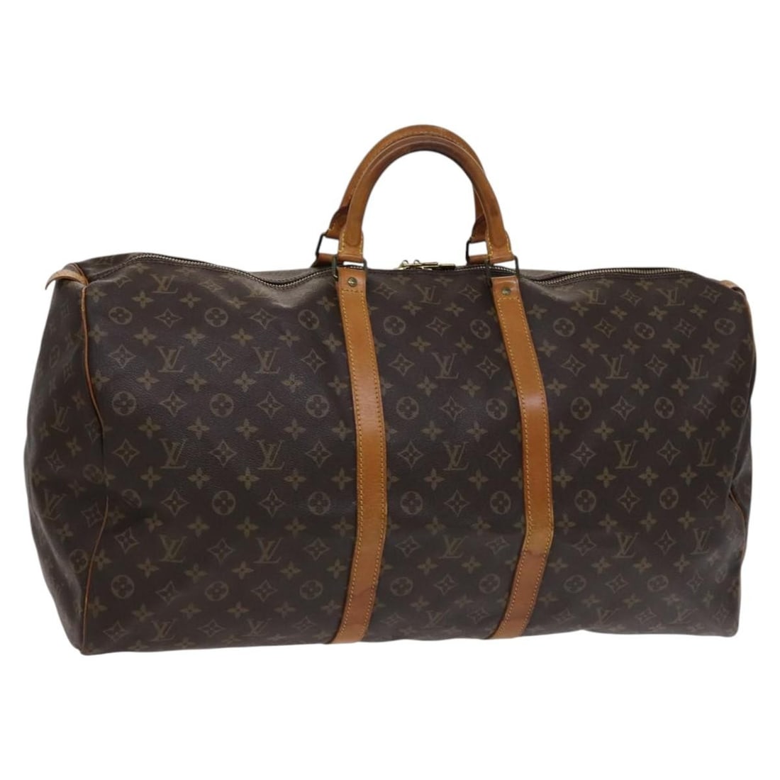 Louis Vuitton M41422 Keepall 60 Monogram Canvas Boston Bag: Louis Vuitton M41422 Keepall 60 Monogram Canvas Boston Bag Louis Vuitton Keepall 60 Boston Bag in Monogram canvas, made in France. The bag features the classic Monogram color and style, with product n