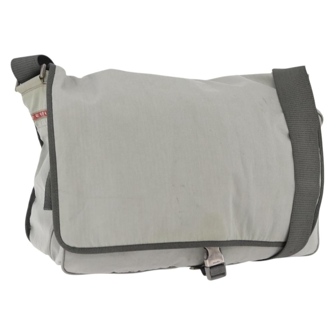 PRADA Sports Line Gray Silver Nylon Shoulder Bag Italy: PRADA Sports Line Gray Silver Nylon Shoulder Bag Italy Prada Sports Line shoulder bag in gray and silver nylon, made in Italy. This shoulder bag features a spacious profile and comes with the item sho