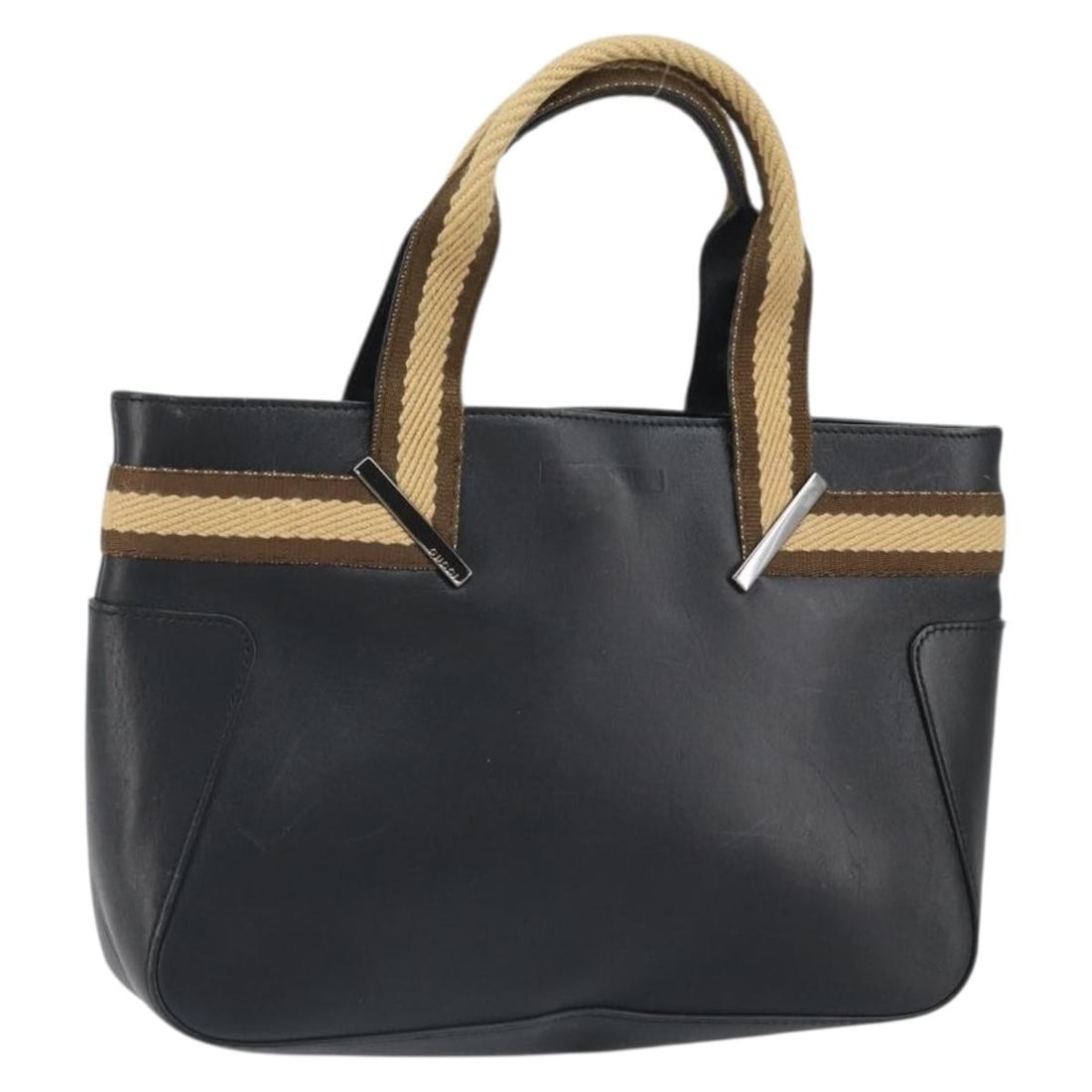 Gucci Sherry black silver leather handbag 000 0860: Gucci Sherry black silver leather handbag 000 0860 This Gucci Sherry handbag is crafted from black leather with silver-tone accents. Designed for women, it features a compact silhouette with approxima