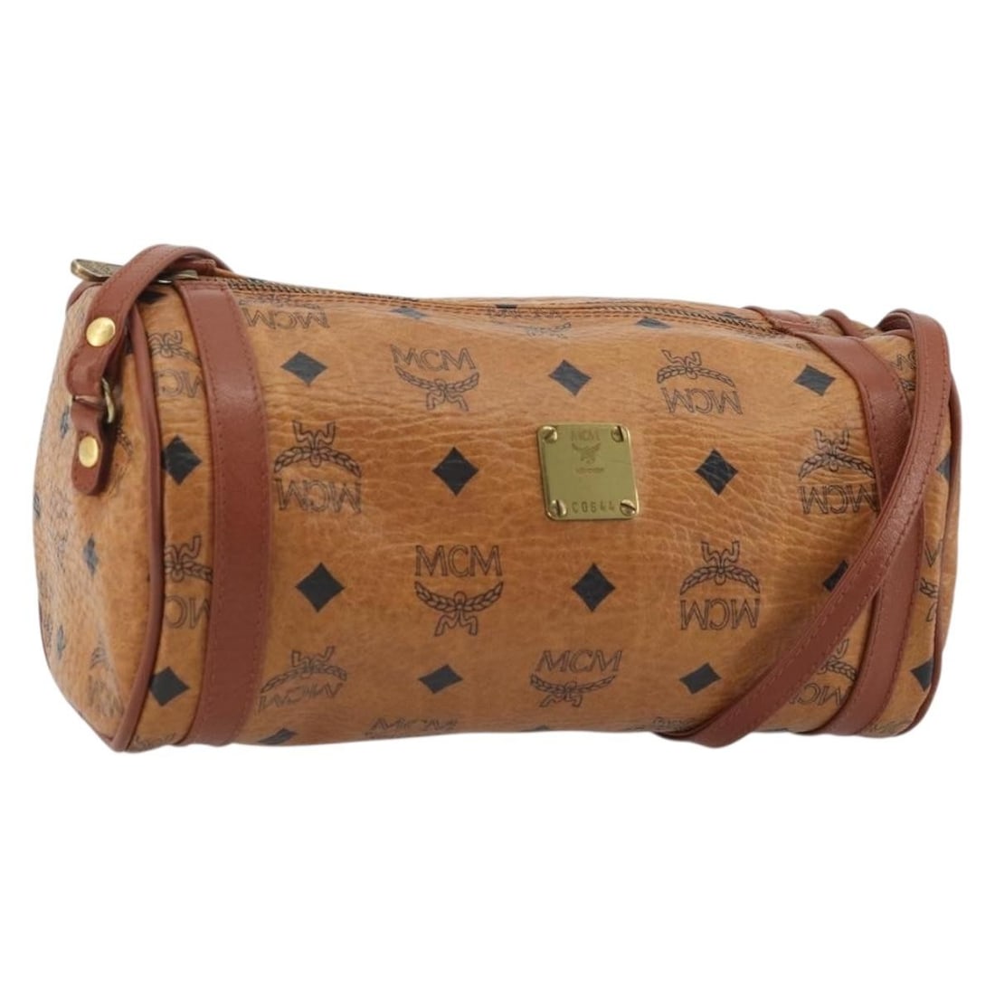 MCM Vicetos PVC Leather Shoulder Bag Brown Gold Tone: MCM Vicetos PVC Leather Shoulder Bag Brown Gold Tone MCM Vicetos logogram shoulder bag in brown and gold PVC leather. The bag features a shoulder strap and comes with the item shown in the photo only;