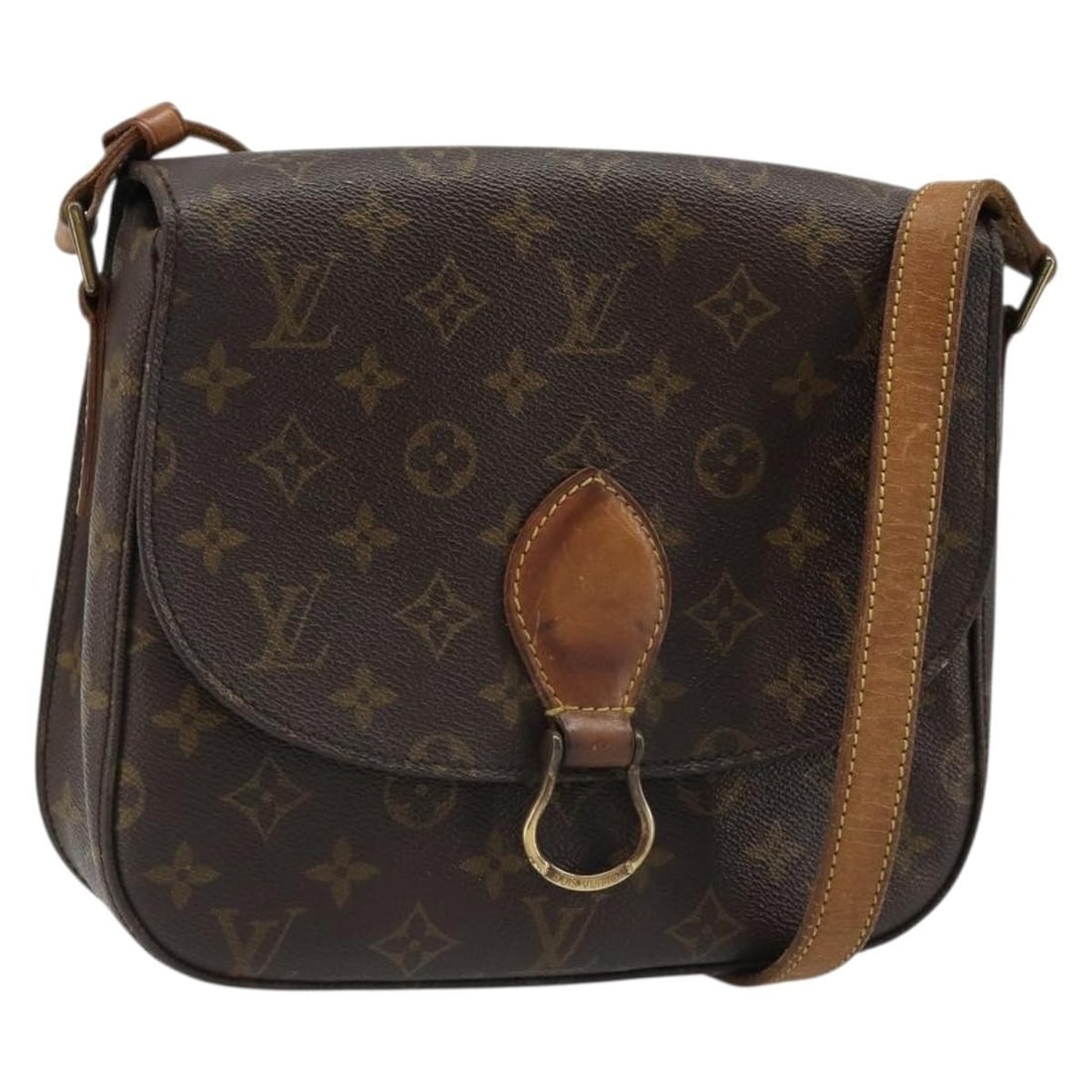 Louis Vuitton M51242 Saint Cloud GM Monogram Canvas Shoulder Bag: Louis Vuitton M51242 Saint Cloud GM Monogram Canvas Shoulder Bag Louis Vuitton Saint Cloud GM shoulder bag in Monogram canvas, model M51242, made in France. This women's bag is a heavily used authenti