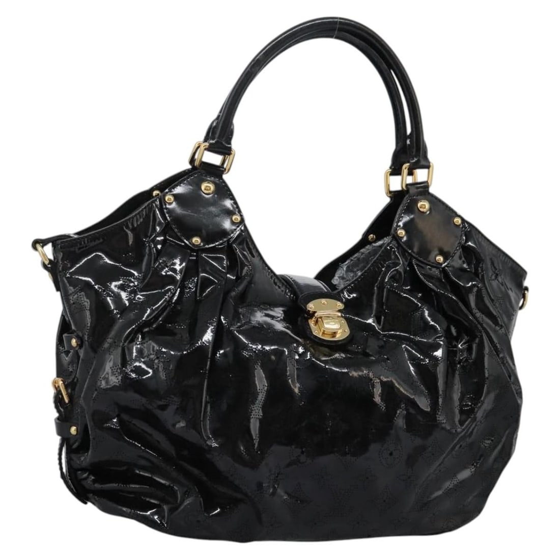 Louis Vuitton M95881 Mahina Surya L Black Enamel Shoulder Bag: Louis Vuitton M95881 Mahina Surya L Black Enamel Shoulder Bag Louis Vuitton Monogram Mahina Surya L shoulder bag in black enamel. Made in France, this women's bag is offered as the bag only, with no i