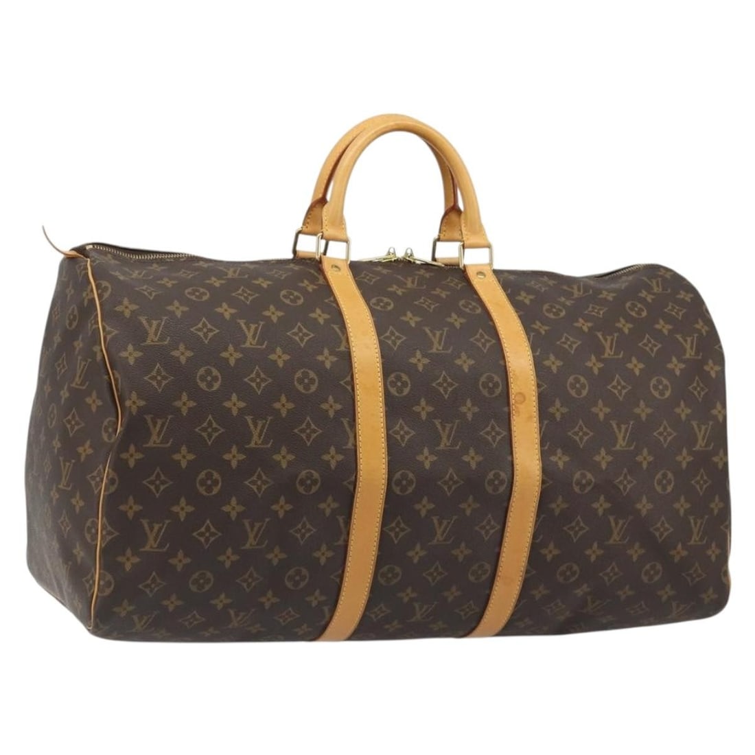 Louis Vuitton M41424 Keepall 55 Monogram Canvas Boston Bag: Louis Vuitton M41424 Keepall 55 Monogram Canvas Boston Bag Louis Vuitton Keepall 55 Boston Bag in Monogram canvas, made in France. This pre-owned bag features the classic Monogram pattern and comes wi