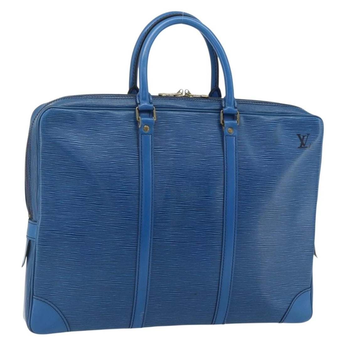 Louis Vuitton Epi Leather Blue Business Bag M41144: Louis Vuitton Epi Leather Blue Business Bag M41144 This Louis Vuitton Epi Porte Documents Voyage business bag in blue is crafted from durable Epi leather. Designed for women, it features a structured 
