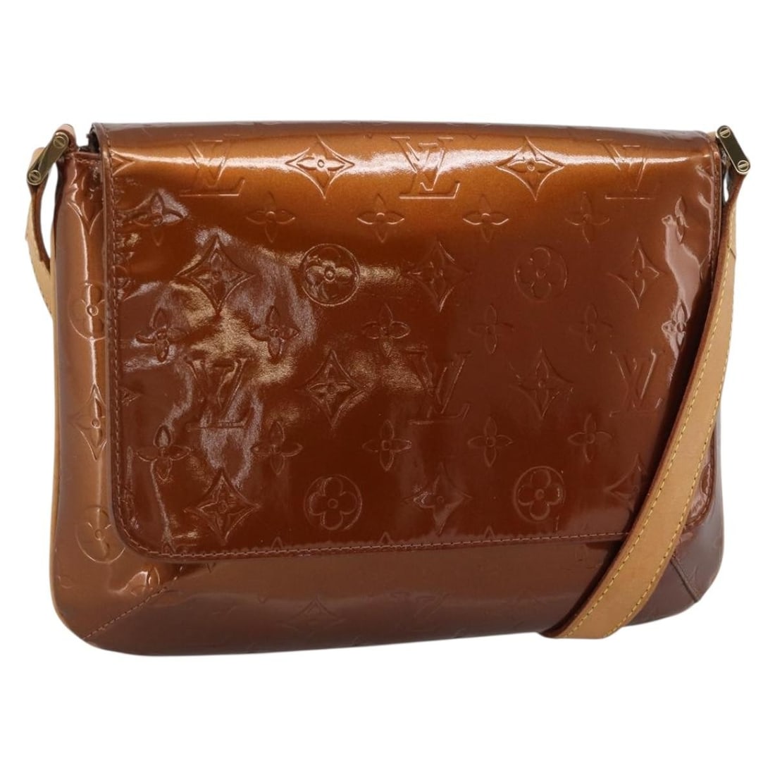 Louis Vuitton Thompson Street Shoulder Bag Bronze Monogram Vernis M91124: Louis Vuitton Thompson Street Shoulder Bag Bronze Monogram Vernis M91124 Louis Vuitton Monogram Vernis Thompson Street shoulder bag in bronze patent leather. The bag is made in Spain and comes with th