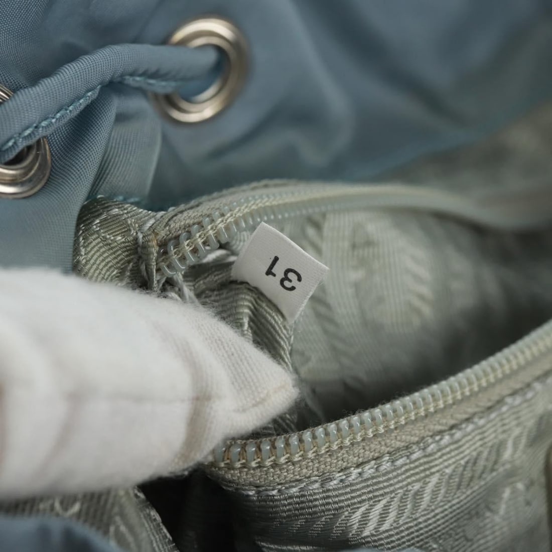 Prada nylon light blue silver backpack Italy - 12