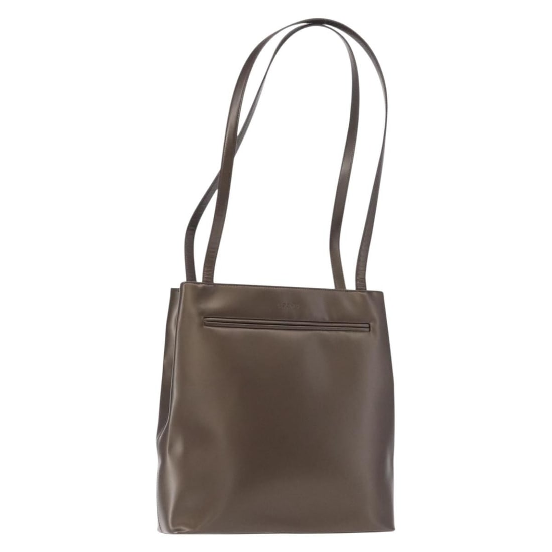 LOEWE Brown Leather Shoulder Bag with Silver Tone Hardware: LOEWE Brown Leather Shoulder Bag with Silver Tone Hardware Authentic LOEWE shoulder bag in brown leather with silver-tone accents, made in Spain. This women's bag is offered without the original box o