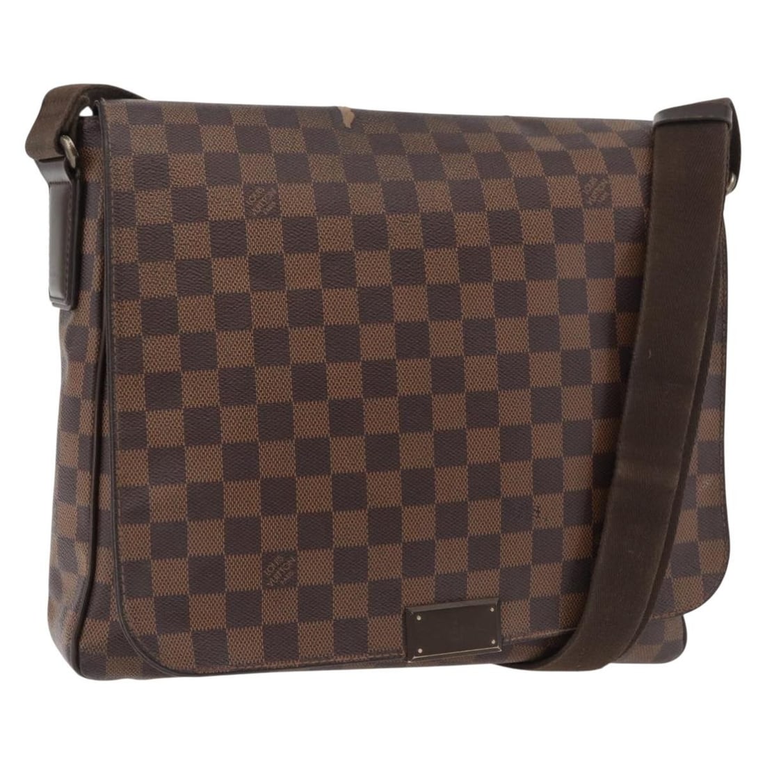 Louis Vuitton N41212 District MM Damier Ebene Shoulder Bag: Louis Vuitton N41212 District MM Damier Ebene Shoulder Bag This Louis Vuitton Damier Ebene District MM shoulder bag is crafted in Damier Ebene canvas and made in Spain. It features a shoulder bag styl