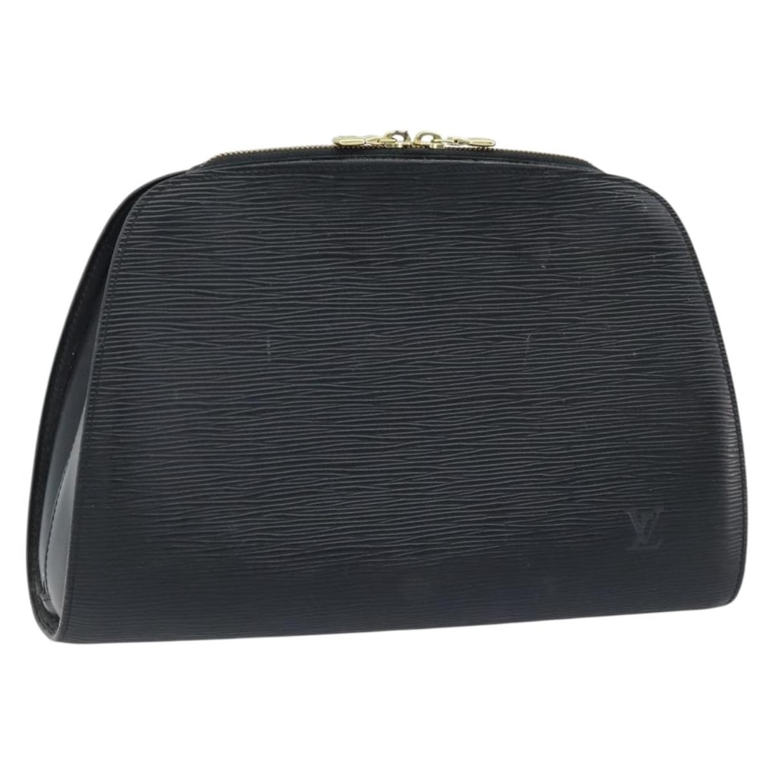 Louis Vuitton M48432 Dauphine GM Epi Leather Cosmetic Pouch Black: Louis Vuitton M48432 Dauphine GM Epi Leather Cosmetic Pouch Black Louis Vuitton Dauphine GM cosmetic pouch in black Epi leather. This women's pouch is made in France and is offered without the origina