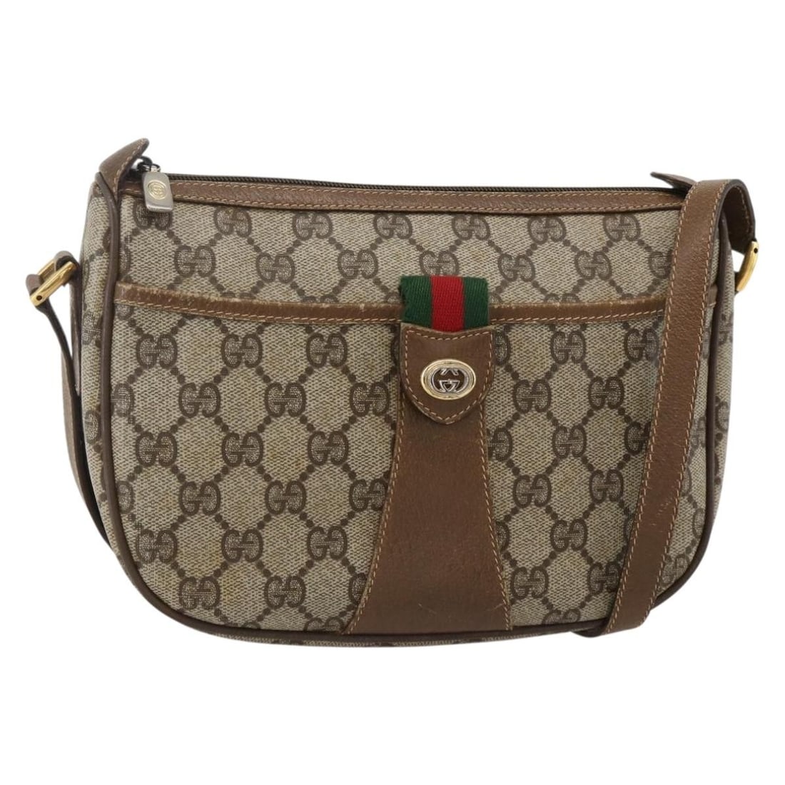 Gucci Sherry Line GG Supreme PVC Shoulder Bag Beige Gold: Gucci Sherry Line GG Supreme PVC Shoulder Bag Beige Gold Gucci GG Supreme Web Sherry Line shoulder bag in beige and gold, made from PVC leather and GG canvas. Made in Italy, this bag features a should