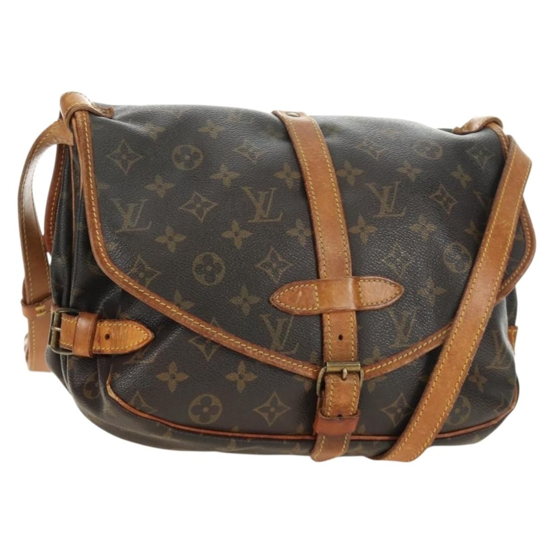 Louis Vuitton M42256 Saumur 30 Monogram Canvas Shoulder Bag: Louis Vuitton M42256 Saumur 30 Monogram Canvas Shoulder Bag Louis Vuitton Saumur 30 shoulder bag in Monogram Canvas with a Monogram colorway. Made in France, this bag features the M42256 product numbe