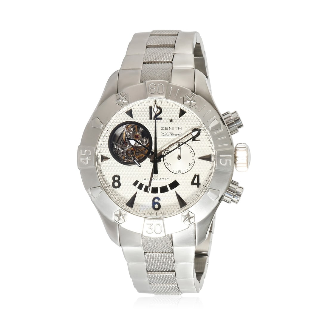 Zenith Defy Classic mens stainless steel automatic wristwatch 03.0526.4021: Zenith Defy Classic mens stainless steel automatic wristwatch 03.0526.4021 Pre-owned Zenith Defy Classic men's wristwatch with a stainless steel case and bracelet. This automatic watch features an ana