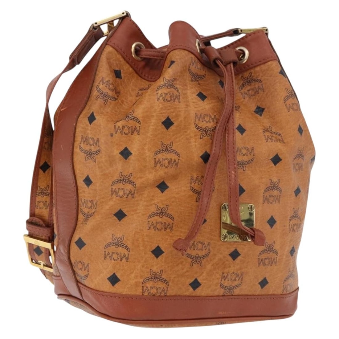MCM Brown Leather Shoulder Bag Gold Tone Hardware: MCM Brown Leather Shoulder Bag Gold Tone Hardware MCM Vicetos shoulder bag in leather, presented in brown and gold. Made in Germany, this women's shoulder bag measures approximately 23 cm W x 28.5 cm 