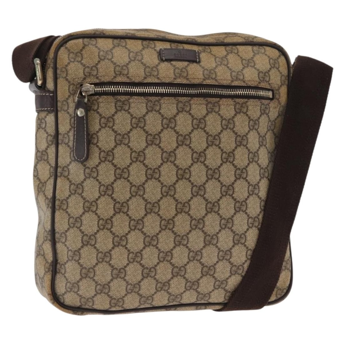 Gucci 201448 Beige Gold GG Canvas Shoulder Bag: Gucci 201448 Beige Gold GG Canvas Shoulder Bag This GUCCI GG Supreme Shoulder Bag features the signature GG canvas in beige and gold tones. Made in Italy, this women's shoulder bag is designed with an
