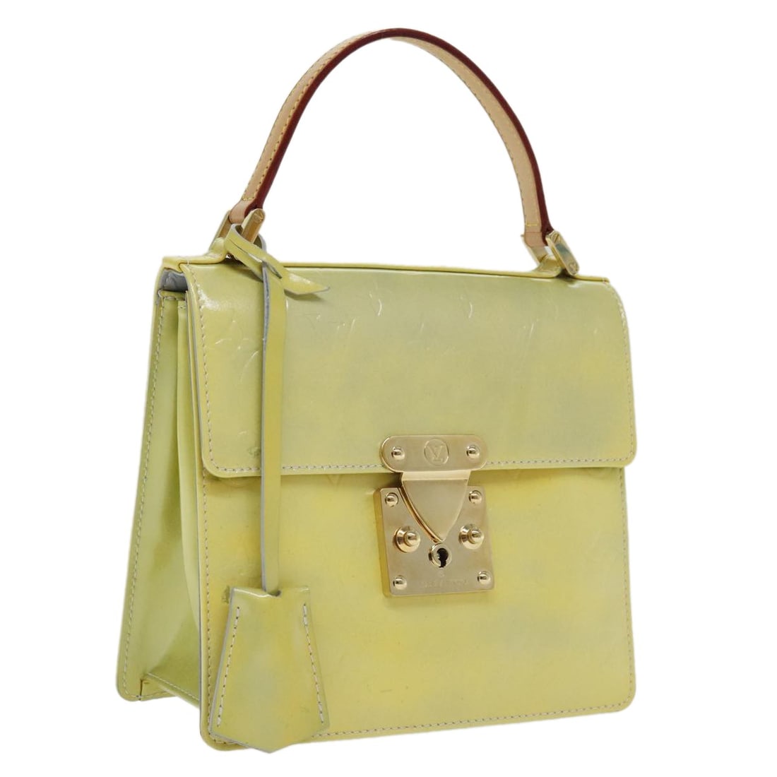 Louis Vuitton M91029 Spring Street Vernis Gris patent leather handbag: Louis Vuitton M91029 Spring Street Vernis Gris patent leather handbag Louis Vuitton Spring Street handbag in Gris Monogram Vernis patent leather. Made in France, this women's handbag includes two keys