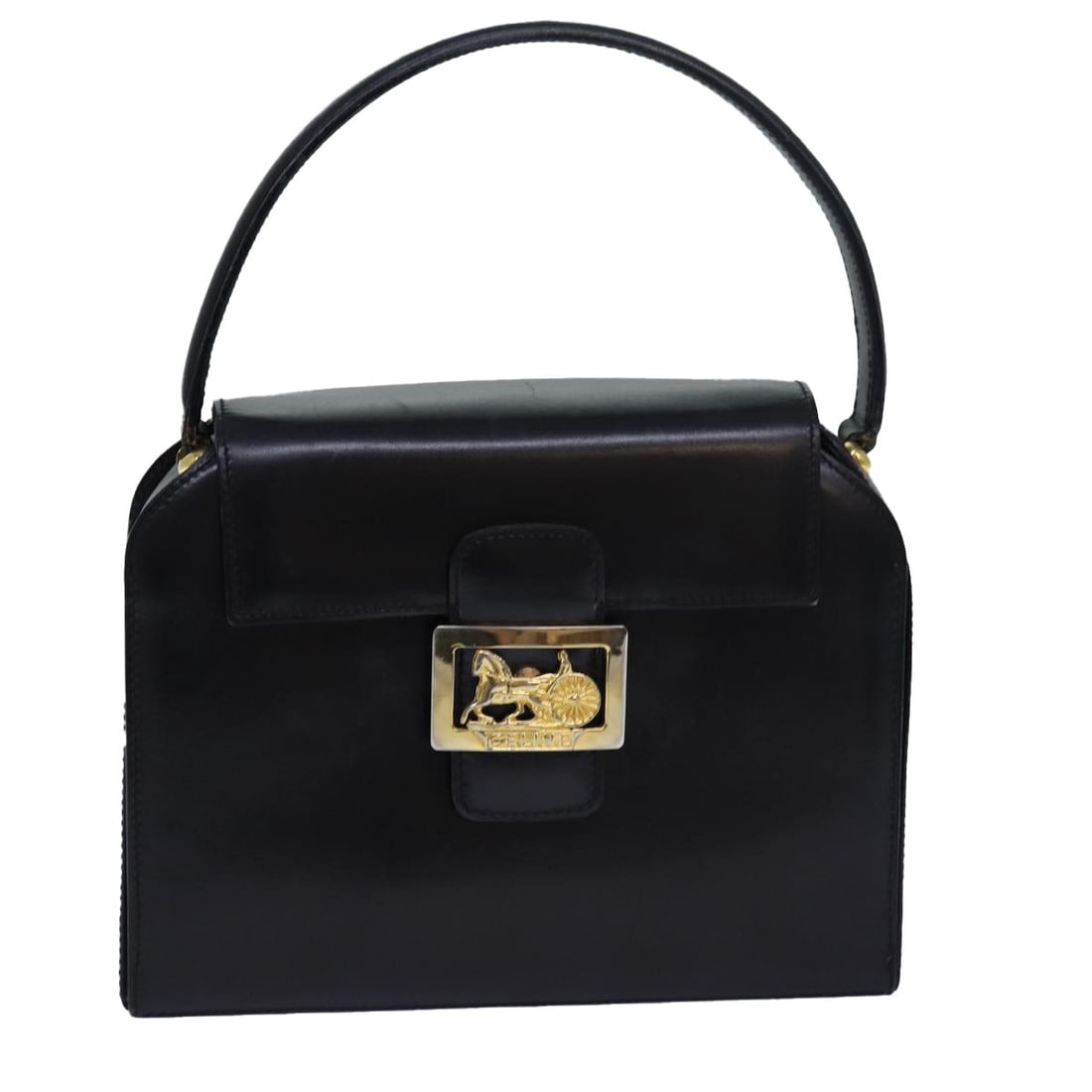 CELINE Black Leather Womens Hand Bag Made in Italy: CELINE Black Leather Womens Hand Bag Made in Italy CELINE black leather hand bag made in Italy. The bag measures approximately W22 x H17 x D7 cm, with a handle drop of approximately 13 cm. It is a wom
