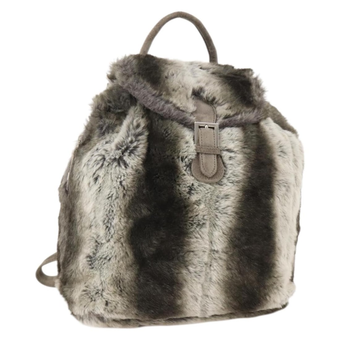 FENDI Beige Silver Fur Womens Backpack with Dust Bag: FENDI Beige Silver Fur Womens Backpack with Dust Bag Authentic Fendi backpack in beige and silver fur with a dust bag included. Made in Italy, this women's backpack shows heavy use with visible wear t