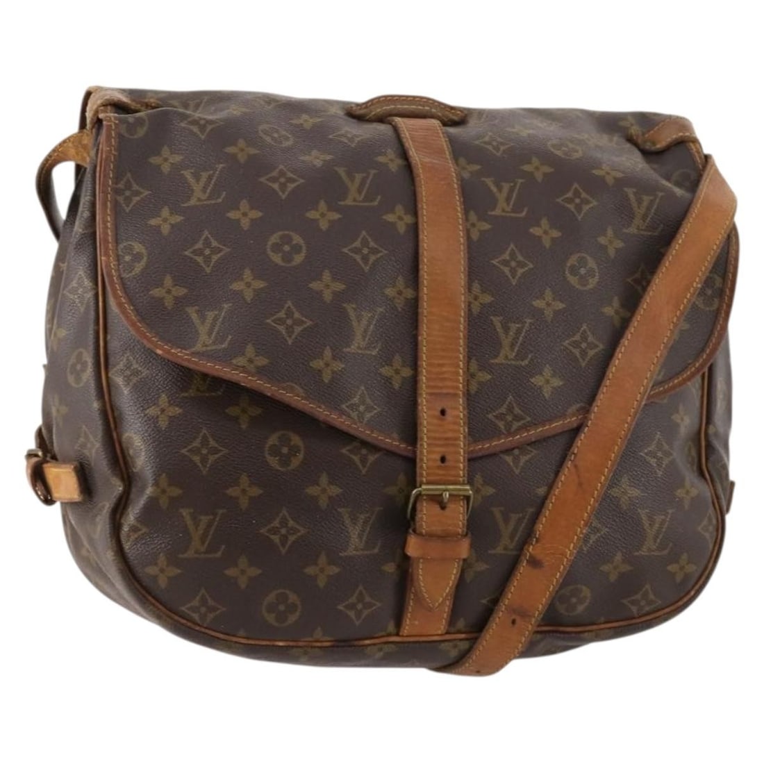 Louis Vuitton M42254 Saumur 35 Monogram Canvas Shoulder Bag: Louis Vuitton M42254 Saumur 35 Monogram Canvas Shoulder Bag Louis Vuitton Monogram Saumur 35 shoulder bag in Monogram Canvas, made in France. This women's bag features the Monogram exterior color and 