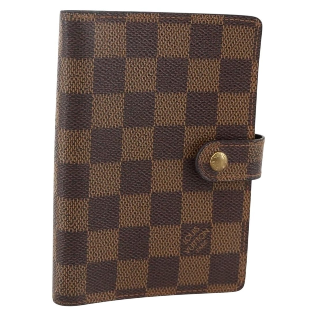 Louis Vuitton Damier Ebene PM agenda cover R20700: Louis Vuitton Damier Ebene PM agenda cover R20700 This LOUIS VUITTON Damier Ebene Agenda PM Day Planner Cover is crafted from signature Damier Ebene canvas and designed for women. Made in Spain, it fe