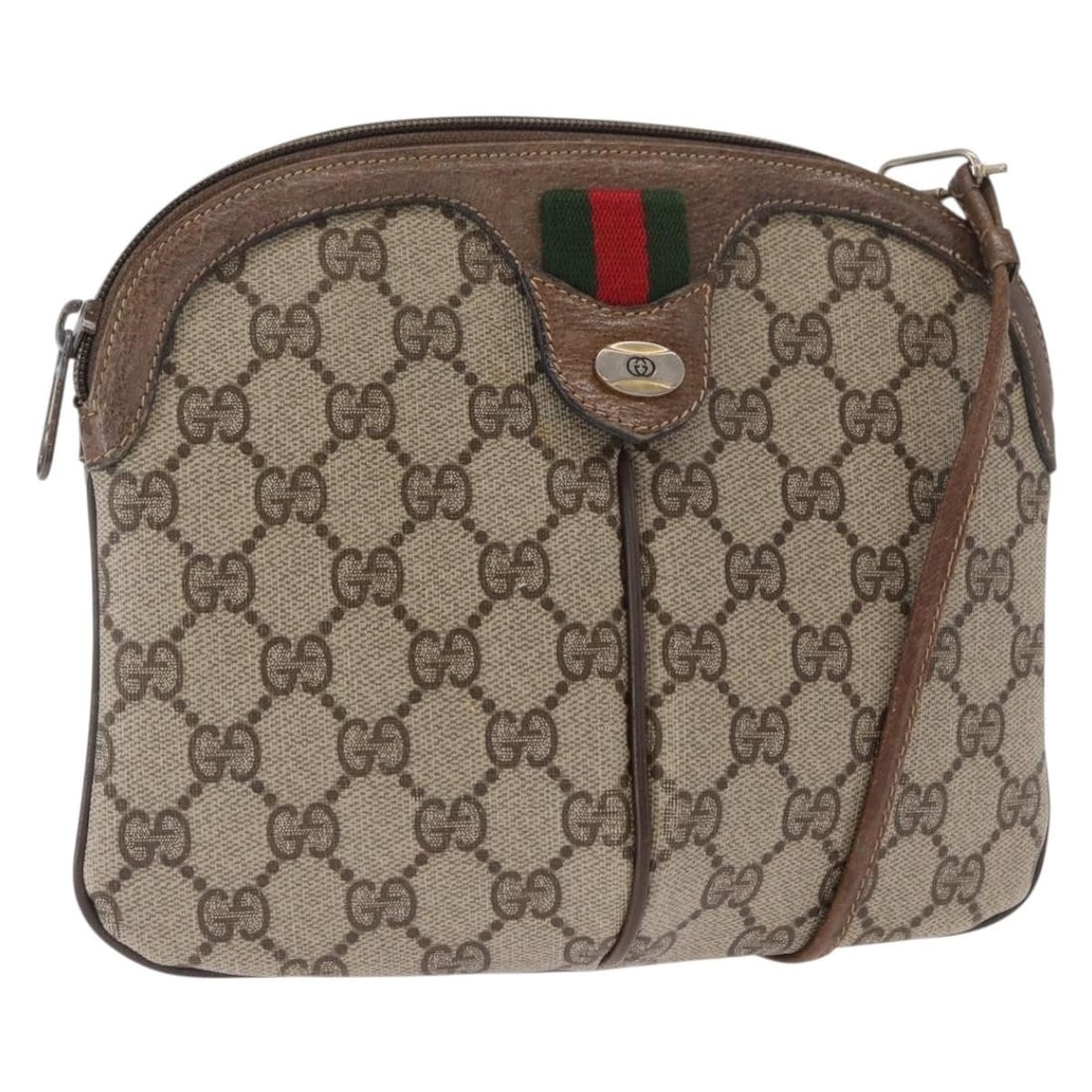 Gucci GG Canvas Shoulder Bag 904 02 047 Beige Gold Web Sherry Line: Gucci GG Canvas Shoulder Bag 904 02 047 Beige Gold Web Sherry Line This GUCCI GG Supreme Web Sherry Line shoulder bag features a beige and gold GG canvas exterior. The bag is equipped with a shoulder 