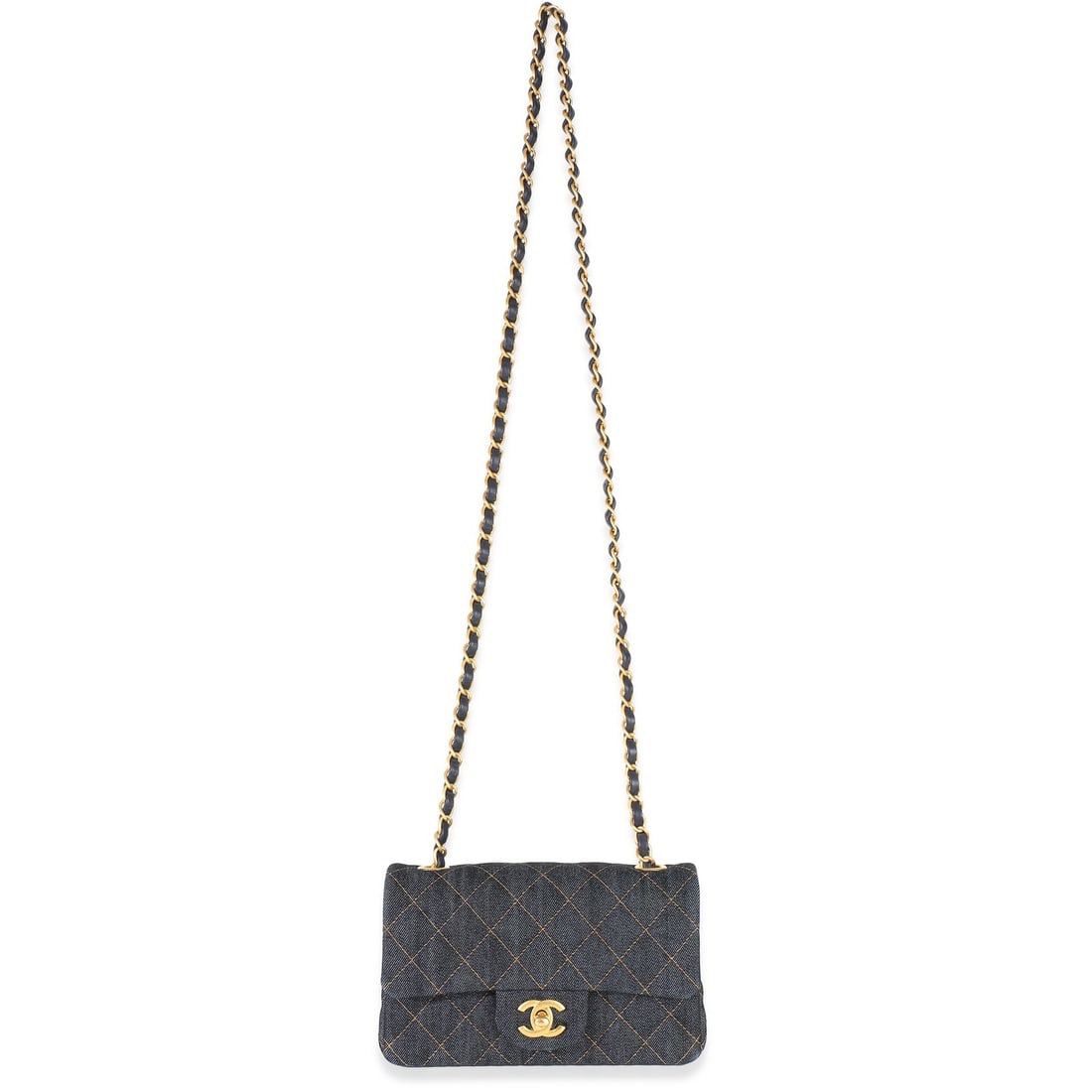 Chanel Mini Rectangular Flap Bag Blue Quilted Denim - 2
