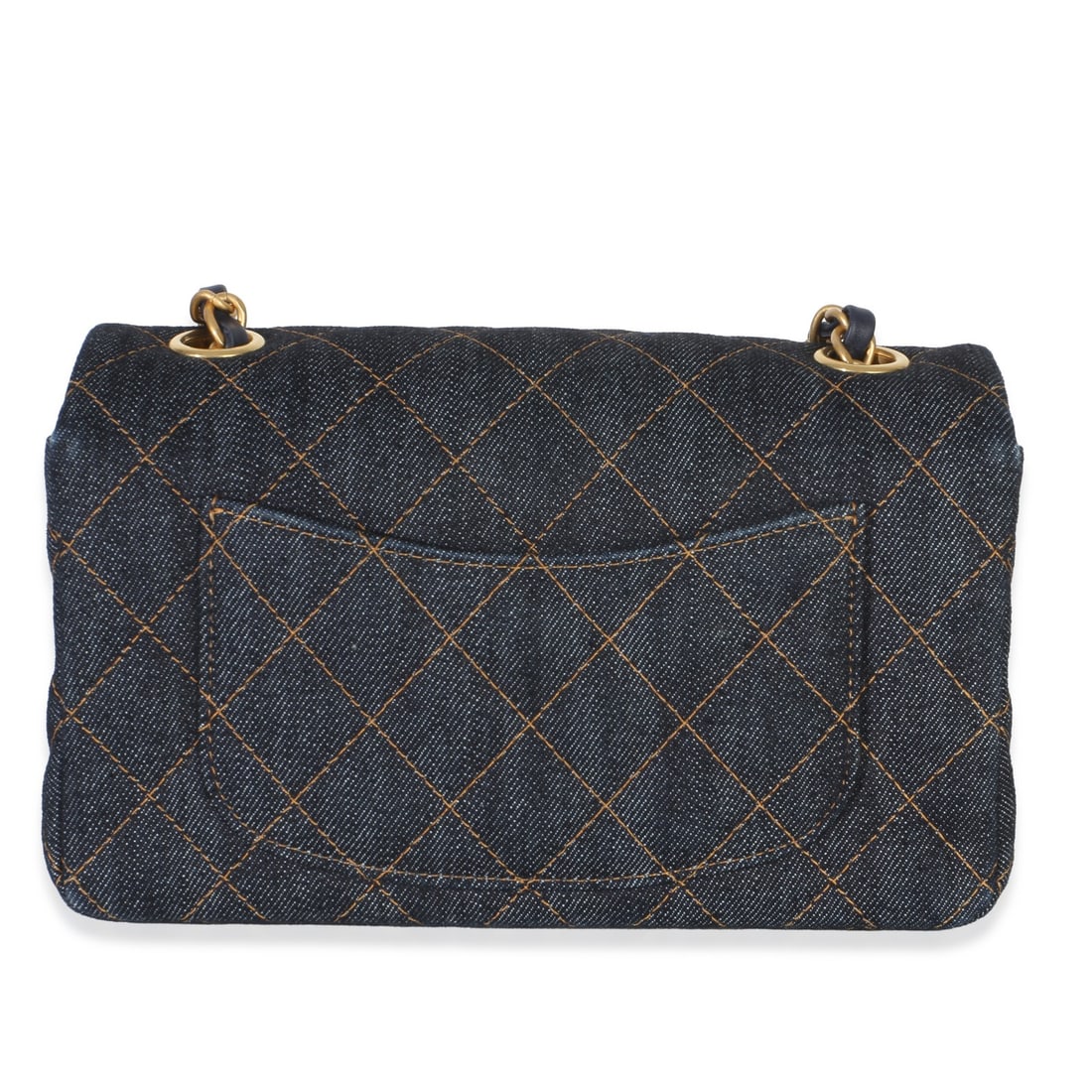 Chanel Mini Rectangular Flap Bag Blue Quilted Denim - 5