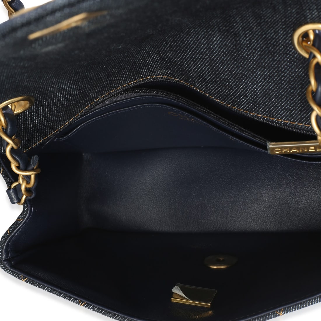 Chanel Mini Rectangular Flap Bag Blue Quilted Denim - 6