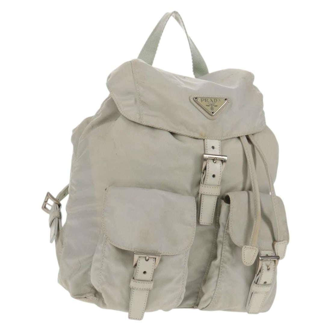 PRADA Gray Nylon Backpack Made in Italy SW1586: PRADA Gray Nylon Backpack Made in Italy SW1586 This authentic PRADA backpack combines functionality with elegance, crafted from durable gray nylon. Designed for practicality, it features a spacious in
