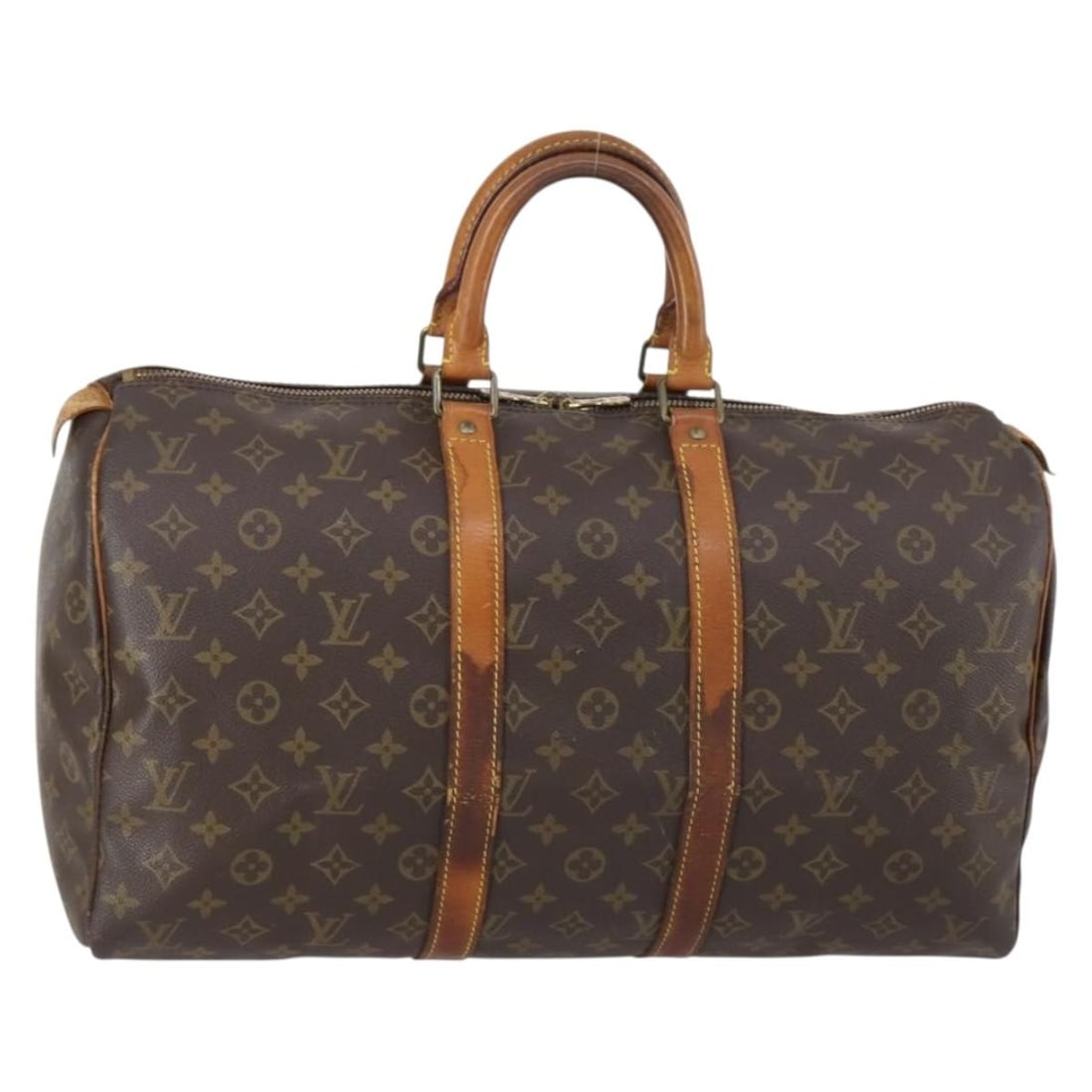 Louis Vuitton M41428 Keepall 45 Monogram Canvas Boston Bag: Louis Vuitton M41428 Keepall 45 Monogram Canvas Boston Bag Louis Vuitton Keepall 45 Boston bag in Monogram canvas, model M41428, made in France. This women's bag is offered without the original box or