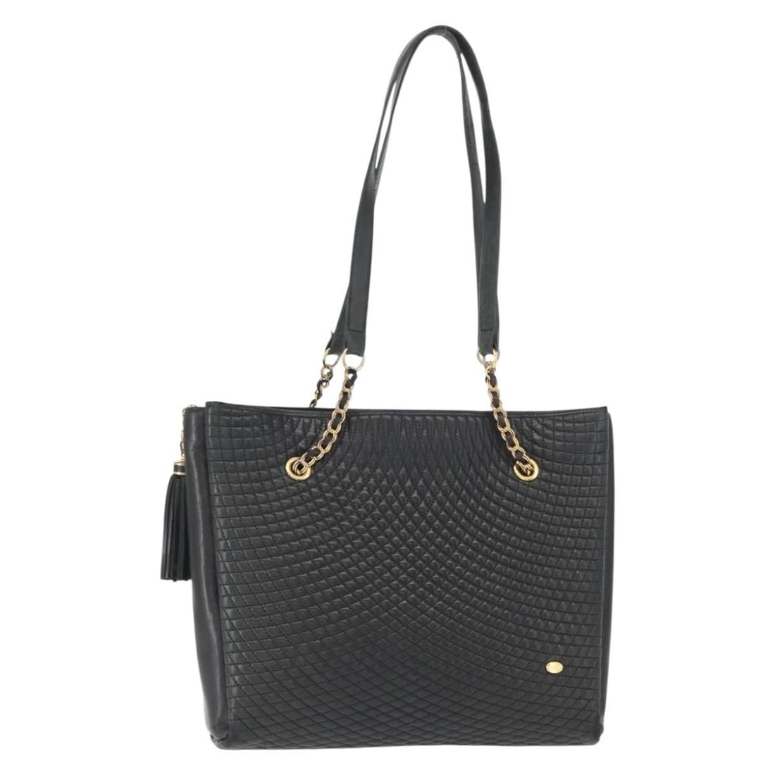 BALLY Navy Gold Leather Shoulder Bag Italy Authentic BA8777 (1 of 18)