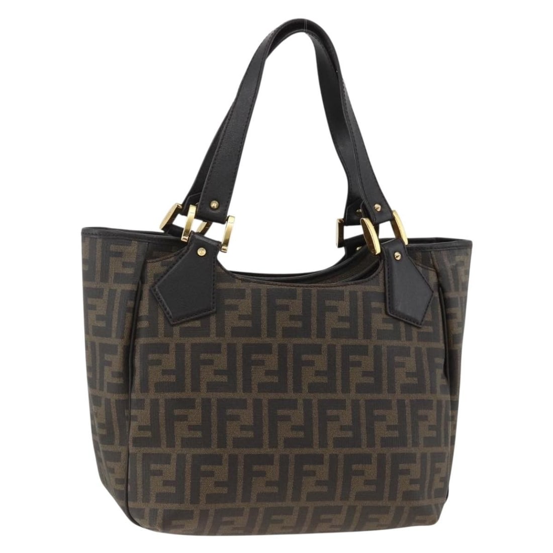Fendi Zucca Canvas Black Brown Women's Handbag from Italy: Fendi Zucca Canvas Black Brown Women's Handbag from Italy This FENDI hand bag features the iconic Zucca canvas in black and brown, designed for women. The bag is made in Italy and includes a single ha