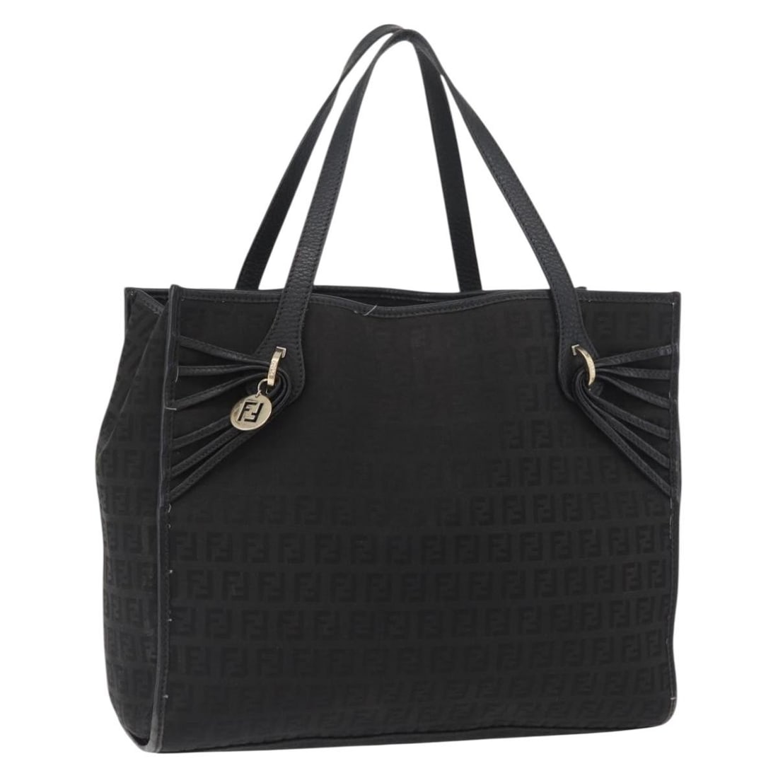 Fendi Zucchino Black and Gold Canvas Tote Handbag Italy: Fendi Zucchino Black and Gold Canvas Tote Handbag Italy This FENDI Zucchino Canvas tote bag features a black and gold exterior crafted from signature Zucchino canvas. Designed for women, it offers a s