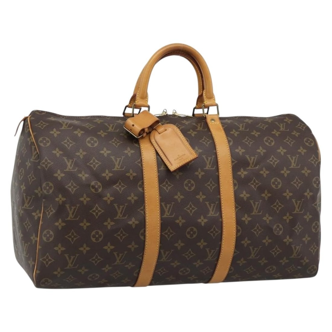 Louis Vuitton M41426 Keepall 50 Monogram Canvas Boston Bag: Louis Vuitton M41426 Keepall 50 Monogram Canvas Boston Bag Monogram canvas Boston bag in the Keepall 50 style, made in France. The bag is identified by product number M41426 and comes with a name tag 
