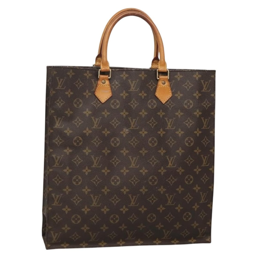 Louis Vuitton Monogram Sac Plat Hand Bag M51140 Auth France: Louis Vuitton Monogram Sac Plat Hand Bag M51140 Auth France This Louis Vuitton Monogram Sac Plat Hand Bag (Model M51140) showcases the iconic Monogram Canvas in a stylish design. Measuring approximate