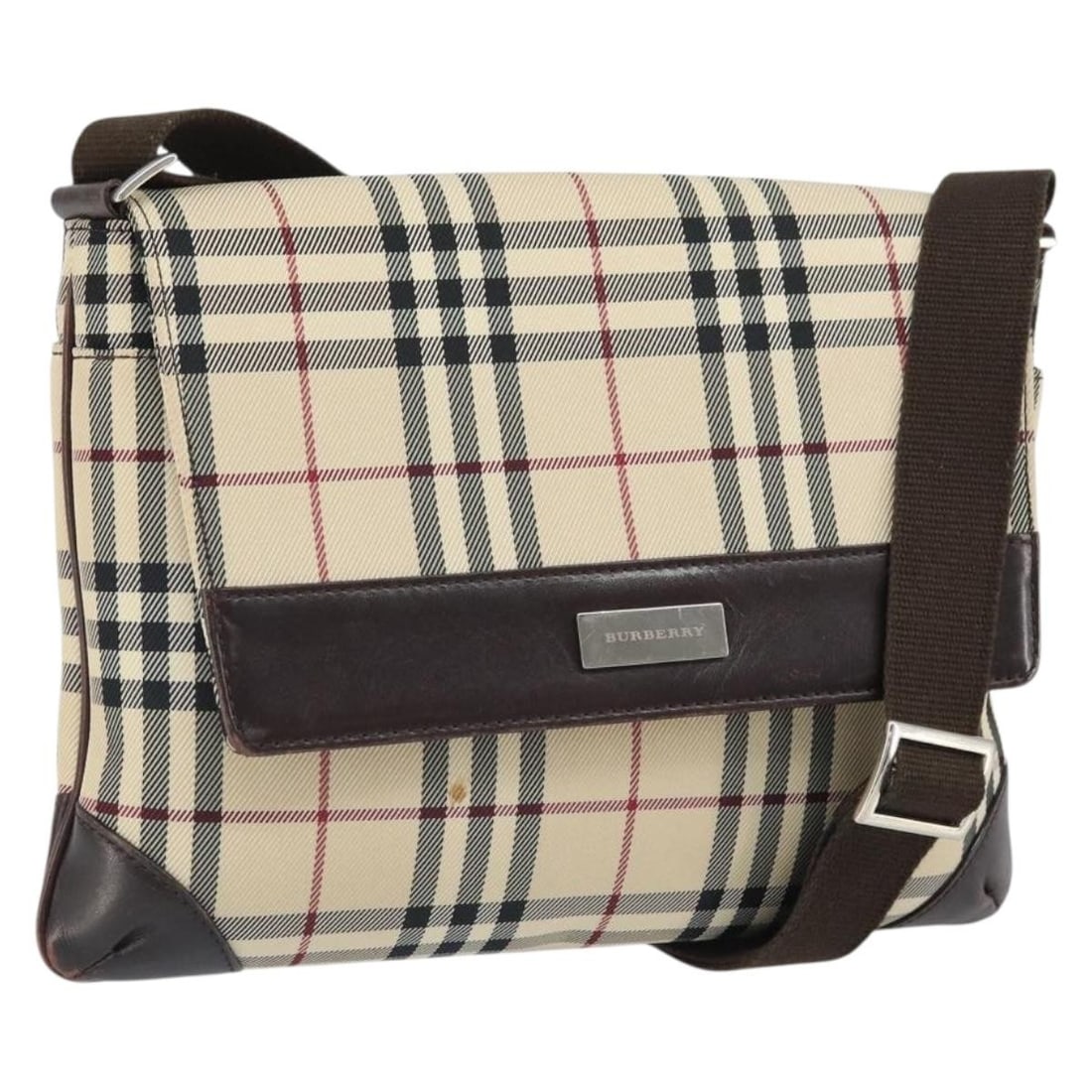 Burberry Beige Nylon Nova Check Women's Shoulder Purse Silver Accents: Burberry Beige Nylon Nova Check Women's Shoulder Purse Silver Accents This Burberry Nova Check shoulder bag features a beige and silver nylon exterior with the iconic pattern. Designed for women, it o