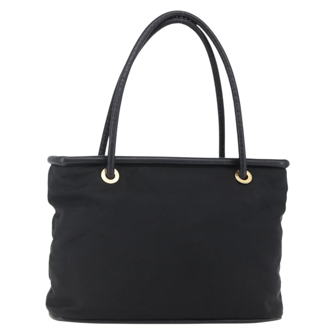 CELINE Black Nylon Leather Tote Bag Gold Tone Italy: CELINE Black Nylon Leather Tote Bag Gold Tone Italy CELINE tote bag in black and gold nylon with leather details, made in Italy. It features a handle drop of approximately 24 cm (9.4 in) and measures 