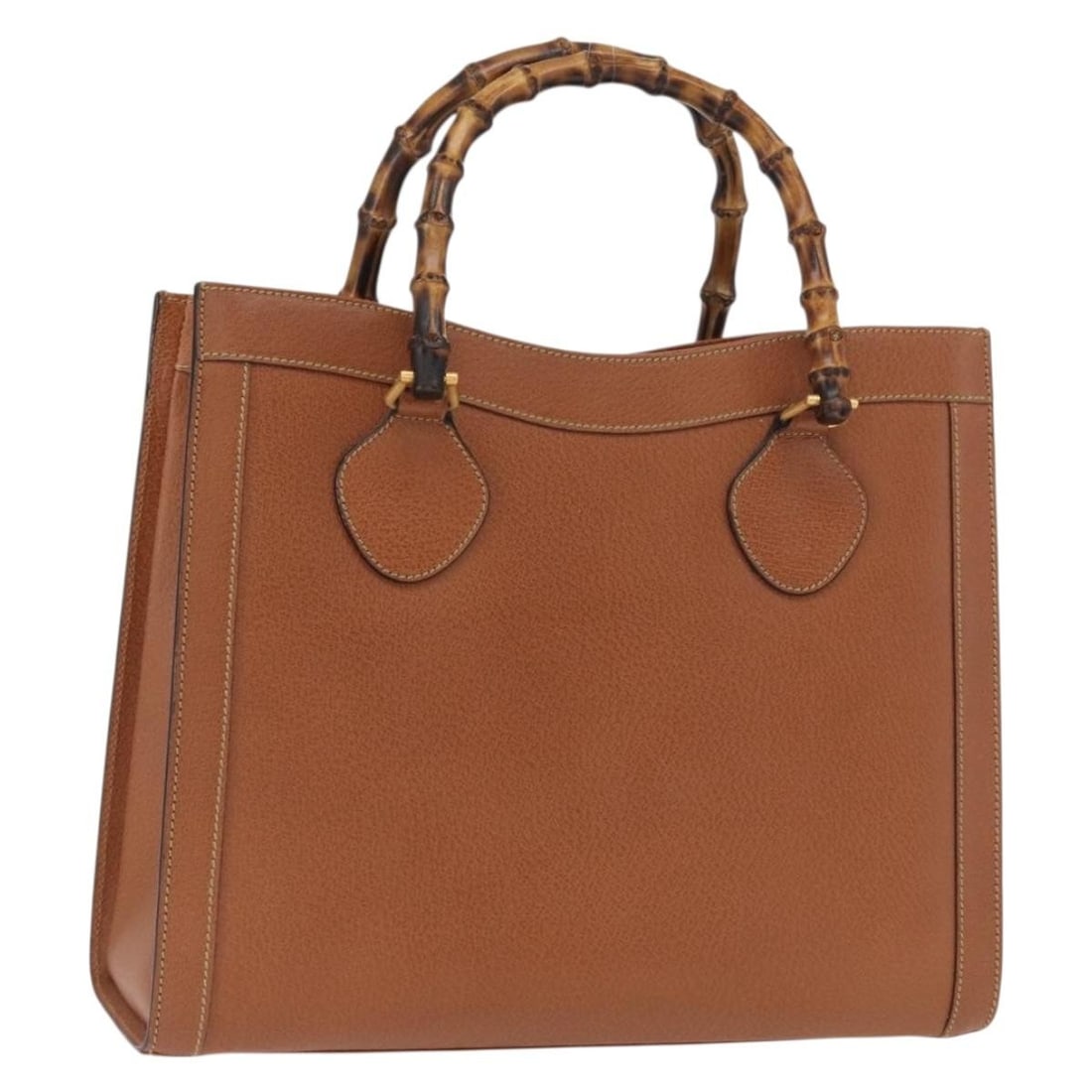 Gucci Bamboo Leather Brown Gold Handbag Model 002 0260 2615 Italy: Gucci Bamboo Leather Brown Gold Handbag Model 002 0260 2615 Italy This is a GUCCI Bamboo handbag crafted from brown leather with gold-tone accents. The bag features a bamboo handle and offers a struct