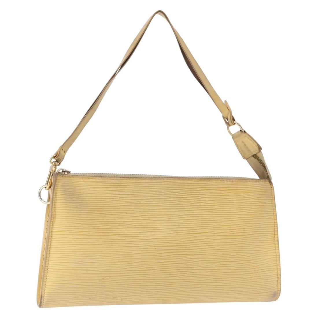 LOUIS VUITTON Epi Leather Pochette Accessoires Pouch Vanilla M5294A: LOUIS VUITTON Epi Leather Pochette Accessoires Pouch Vanilla M5294A Introducing the Louis Vuitton Epi Pochette Accessoires Pouch in a sophisticated vanilla hue. This stylish accessory pouch is crafted