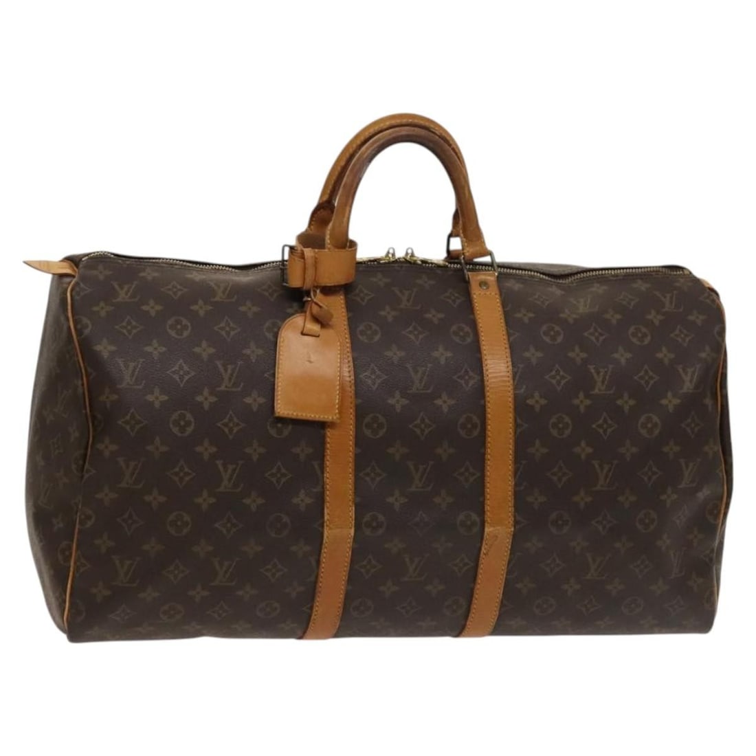 LOUIS VUITTON Monogram Keepall 55 Boston Bag M41424 Auth France: LOUIS VUITTON Monogram Keepall 55 Boston Bag M41424 Auth France This authentic LOUIS VUITTON Monogram Keepall 55 Boston Bag features a classic Monogram Canvas exterior, showcasing the iconic LV patter