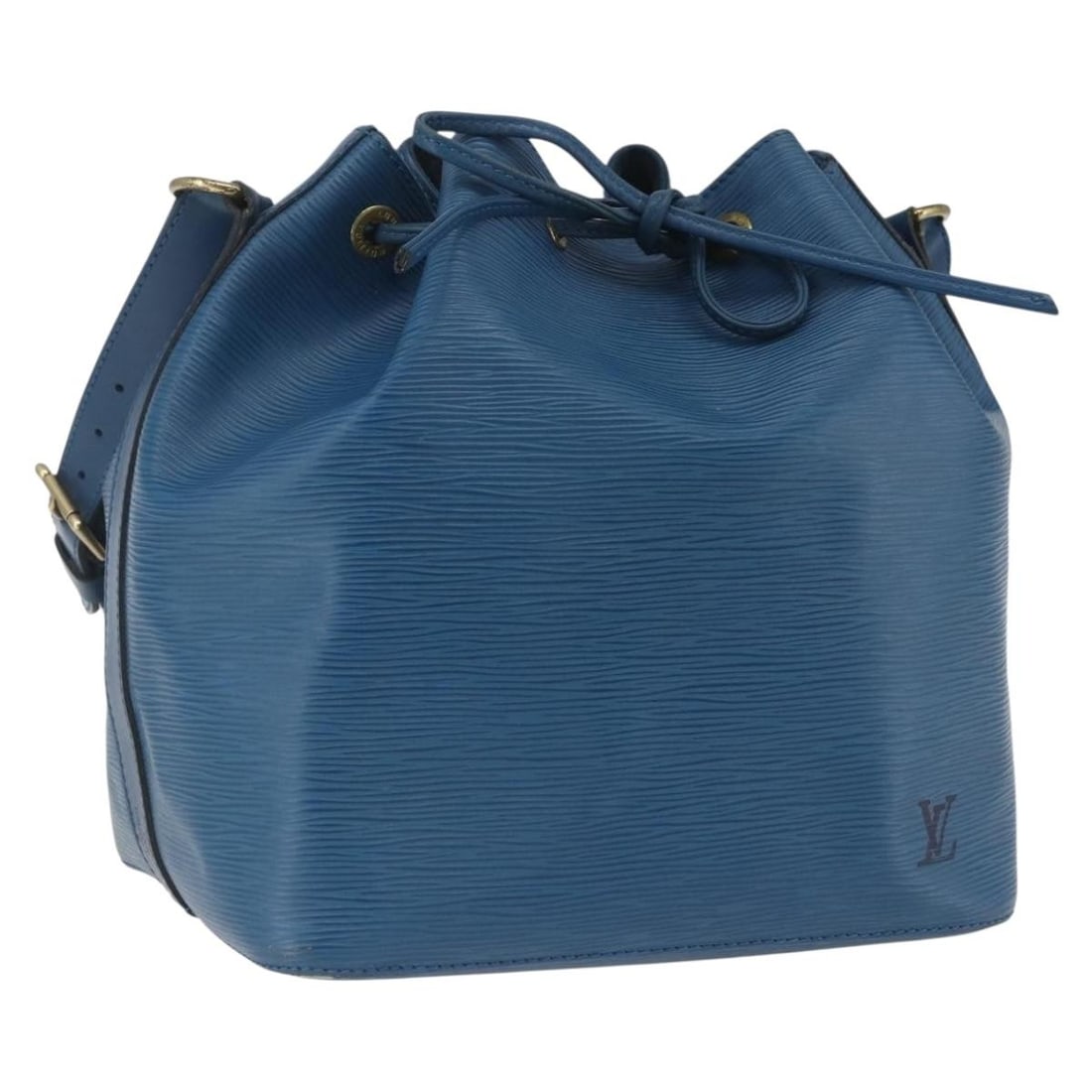 Louis Vuitton M44105 Petit Noe Blue Epi Leather Shoulder Bag: Louis Vuitton M44105 Petit Noe Blue Epi Leather Shoulder Bag Louis Vuitton Epi Petit Noe shoulder bag in blue Epi leather, made in France. This women's bag is identified by product line M44105 and fea