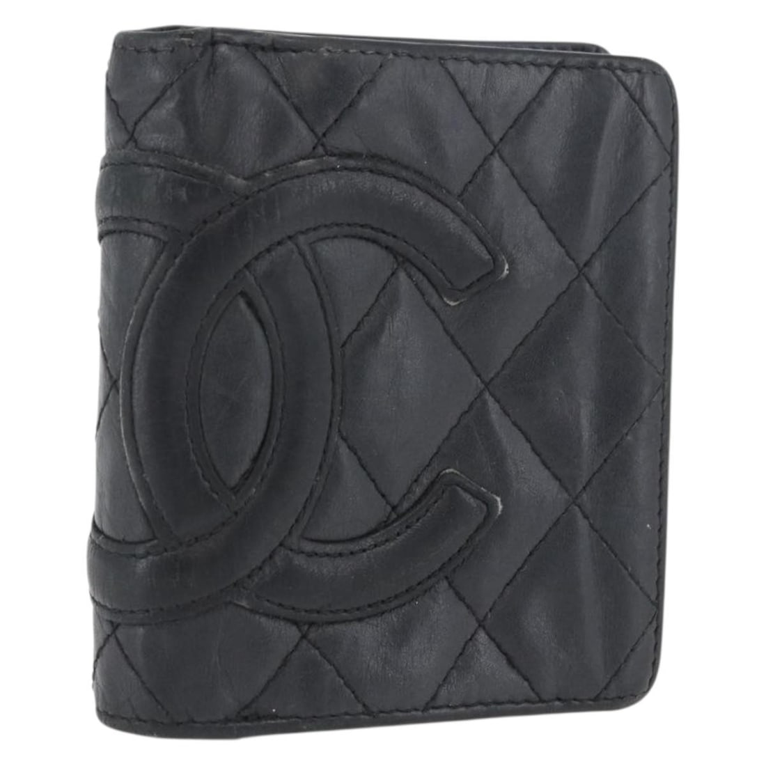 CHANEL Cambon Line Matelasse Leather Wallet Black Silver CC: CHANEL Cambon Line Matelasse Leather Wallet Black Silver CC CHANEL Matelasse Cambon Line wallet in black and silver leather, made in France. This women's wallet includes a guarantee card and has a com