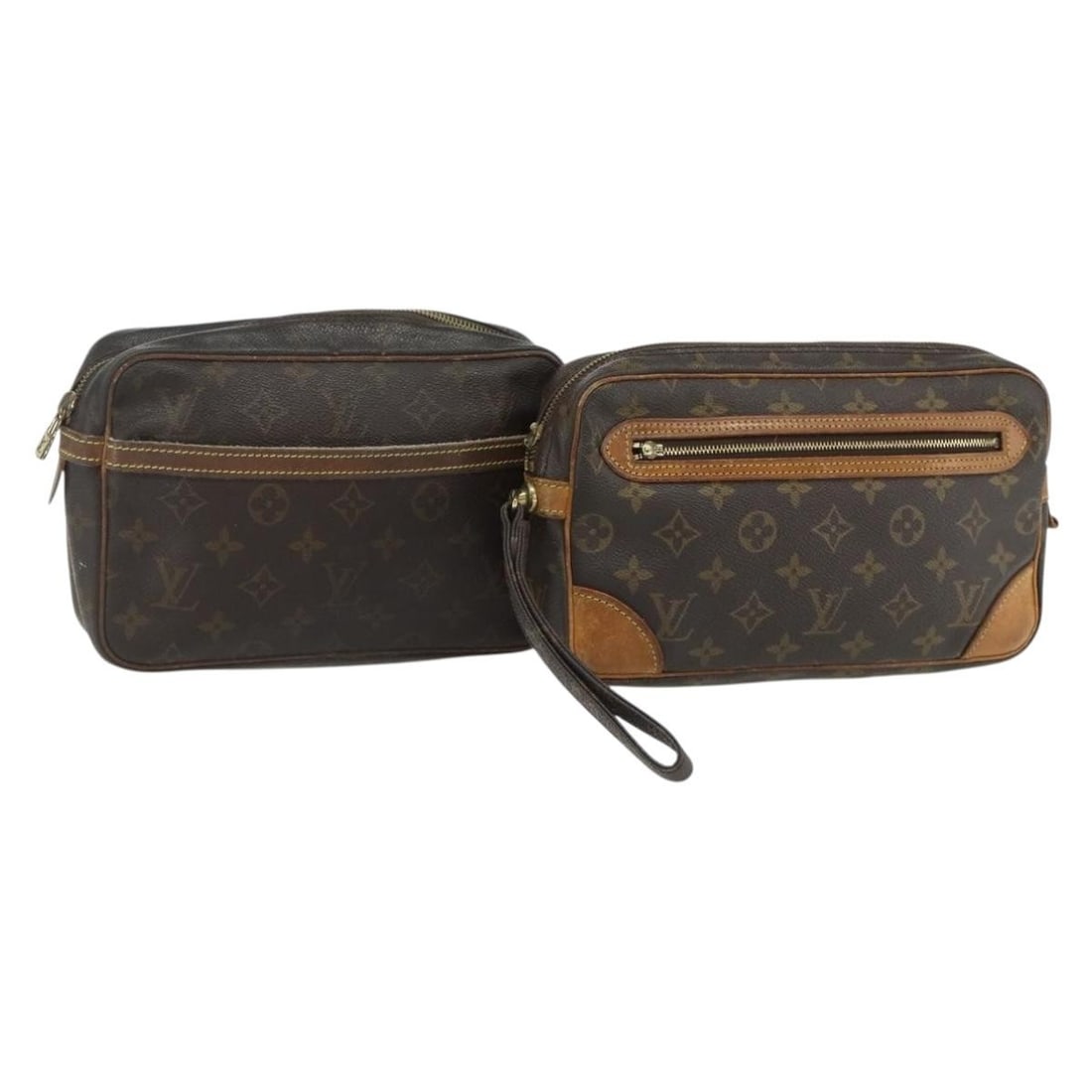 Louis Vuitton Monogram Canvas Clutch Bag 2 Piece Set: Louis Vuitton Monogram Canvas Clutch Bag 2 Piece Set This is a set of two Louis Vuitton Monogram clutch bags crafted from the brand's signature monogram canvas. Made in France and designed for women, 