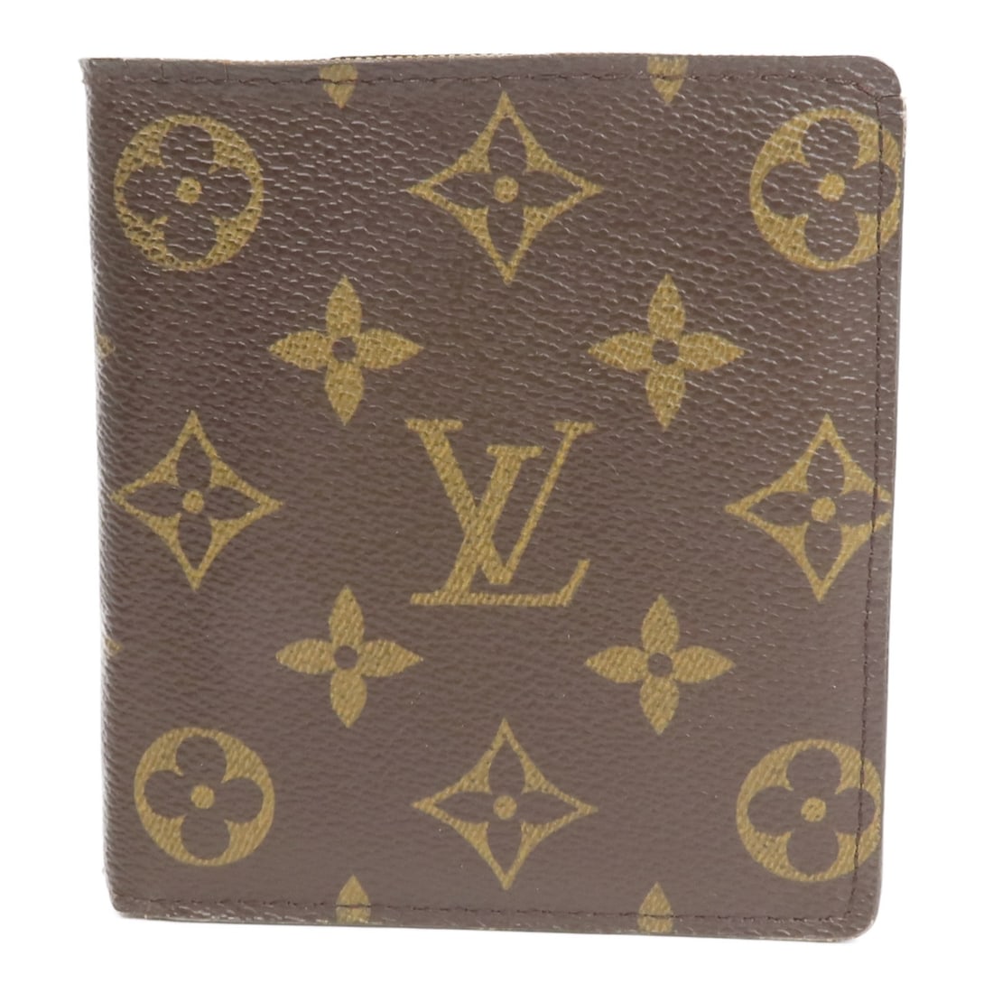 Louis Vuitton M60883 Monogram Bi Fold Wallet Brown: Louis Vuitton M60883 Monogram Bi Fold Wallet Brown This LOUIS VUITTON bi-fold wallet is presented in brown monogram PVC coated canvas. It is a regular-size unisex wallet made in France, with a bi-fold