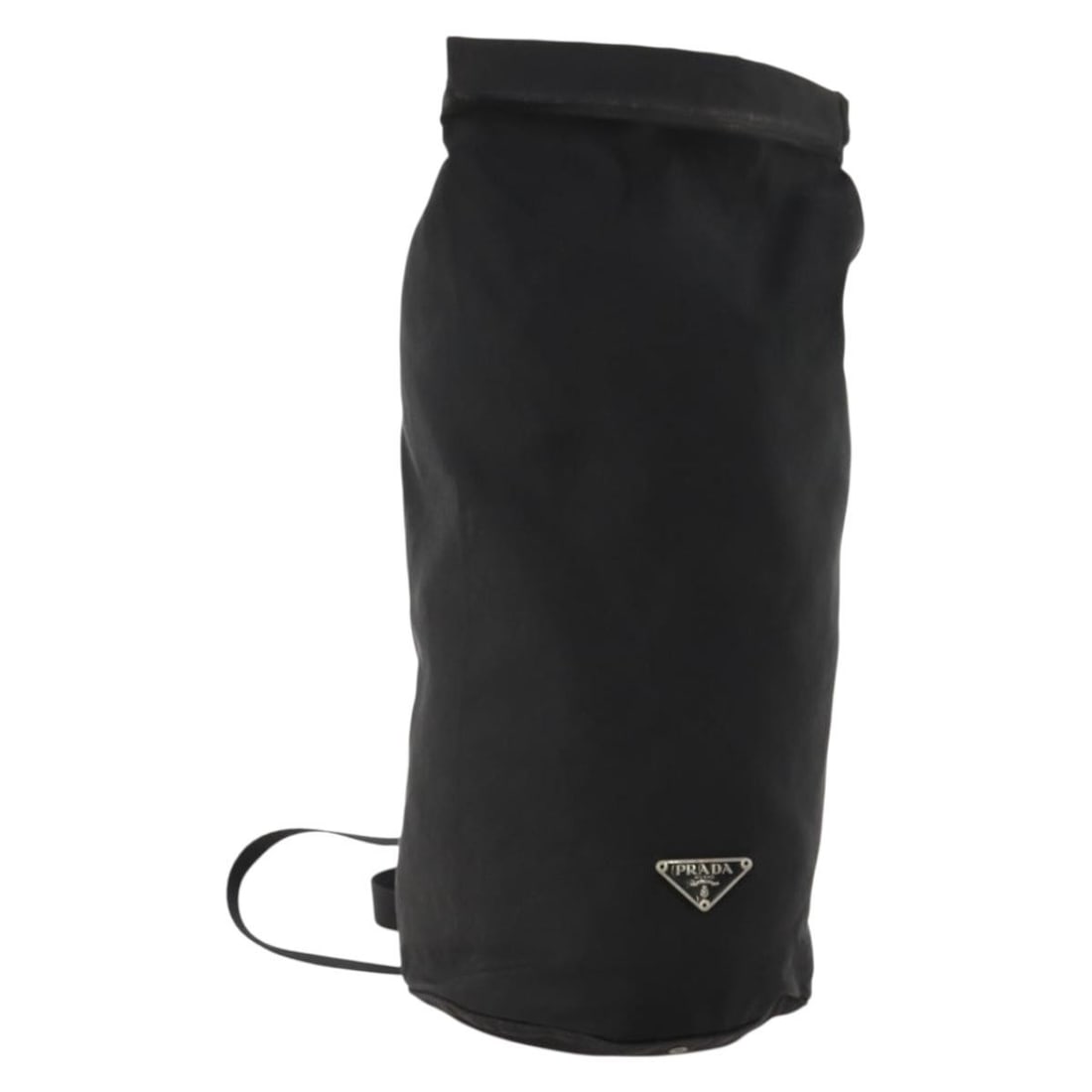 Prada Black Nylon Shoulder Bag Silver Tone Hardware Italy: Prada Black Nylon Shoulder Bag Silver Tone Hardware Italy Prada shoulder bag in black nylon with silver-tone hardware. Made in Italy, this bag measures approximately 17 cm W x 40 cm H x 17 cm D, with 