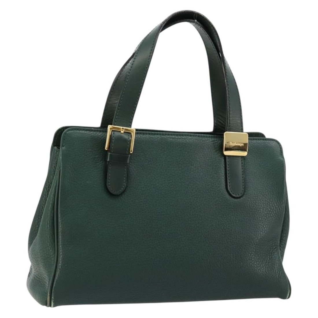 Burberrys Green Leather Handbag Gold Tone BA13284: Burberrys Green Leather Handbag Gold Tone BA13284 A Burberrys leather hand bag in green and gold. The bag features a structured silhouette with a handle drop of approximately 14 cm (5.5 in). It is off