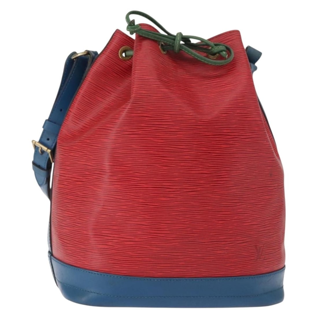 Louis Vuitton M44082 Noe Shoulder Bag in Epi Leather Tricolor: Louis Vuitton M44082 Noe Shoulder Bag in Epi Leather Tricolor Louis Vuitton Epi Tricolor Noe shoulder bag in blue, red, and green Epi leather. This women's shoulder bag is made in France and includes 