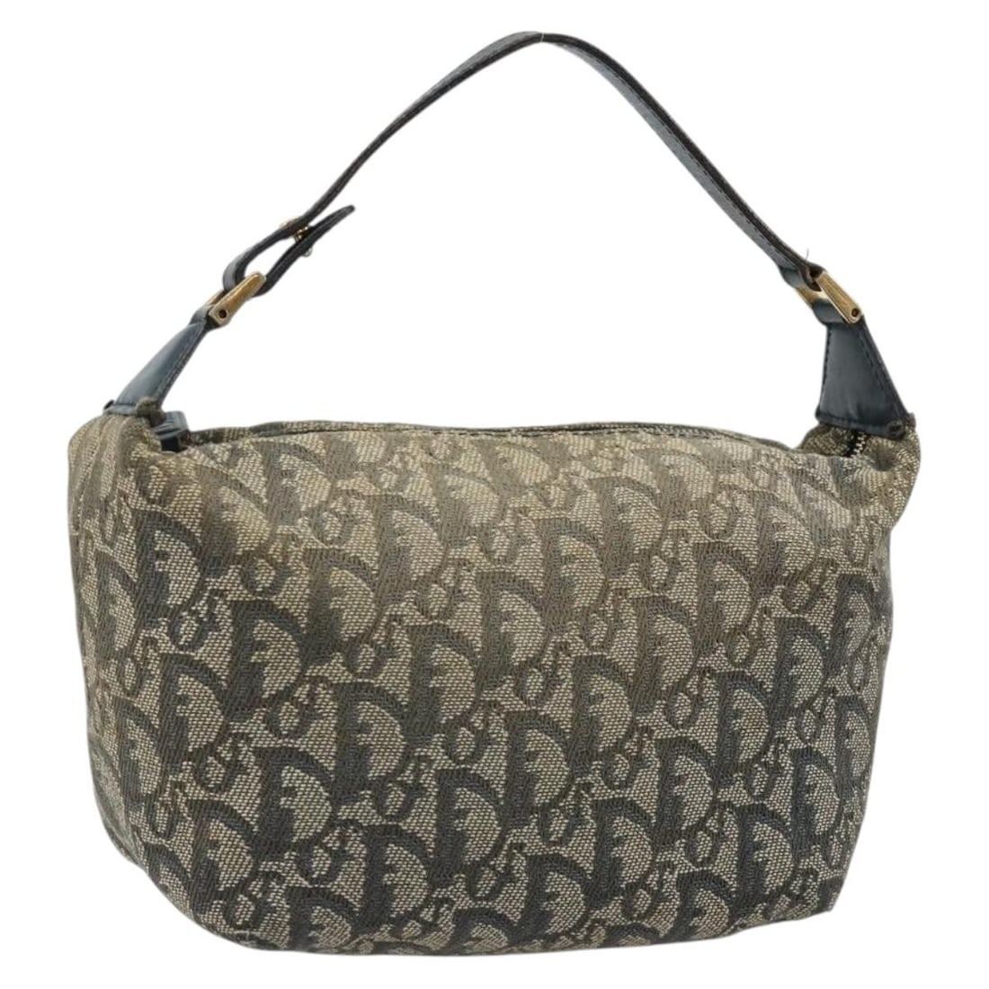 Christian Dior Navy Gold Trotter Canvas Handbag Spain: Christian Dior Navy Gold Trotter Canvas Handbag Spain Christian Dior handbag in navy and gold Trotter canvas, made in Spain. This women's bag is offered without the original box or dust bag; only the 